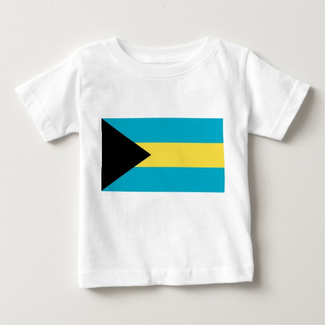 Baby T-Shirt with Flag of Bahamas (Front)