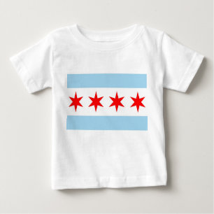 Baby T Shirt with Flag of Chicago, Ilinois