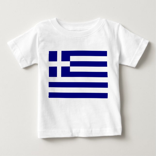 Baby T-Shirt with Flag of Greece (Front)