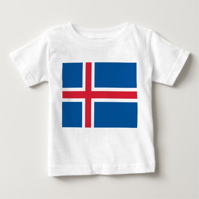 Baby T-Shirt with Flag of Iceland (Front)