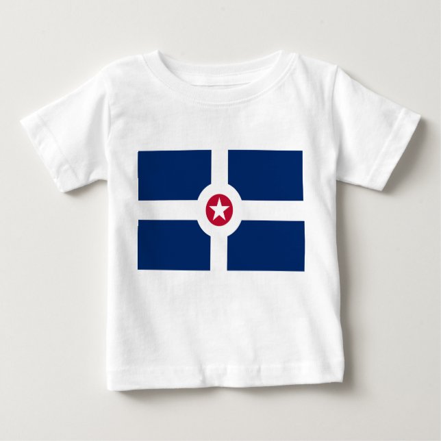 Baby T-Shirt with Flag of Indianapolis City, USA (Front)