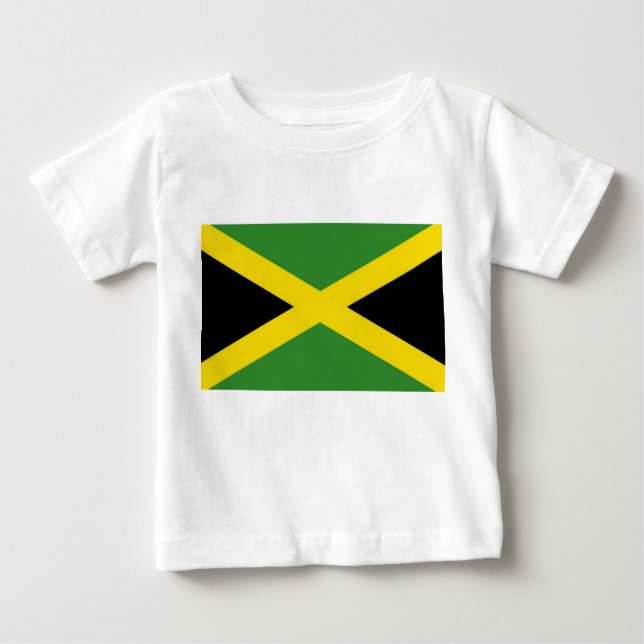 Baby T-Shirt with Flag of Jamaica (Front)