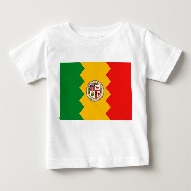 Baby T-Shirt with Flag of Los Angeles,U.S.A. (Front)