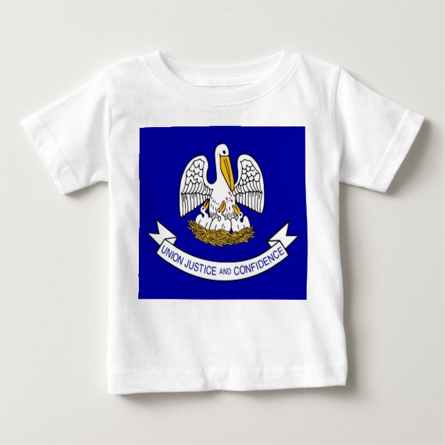 Baby T shirt with Flag of Louisiana (Front)