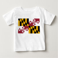 Baby T shirt with Flag of Maryland, U.S.A.