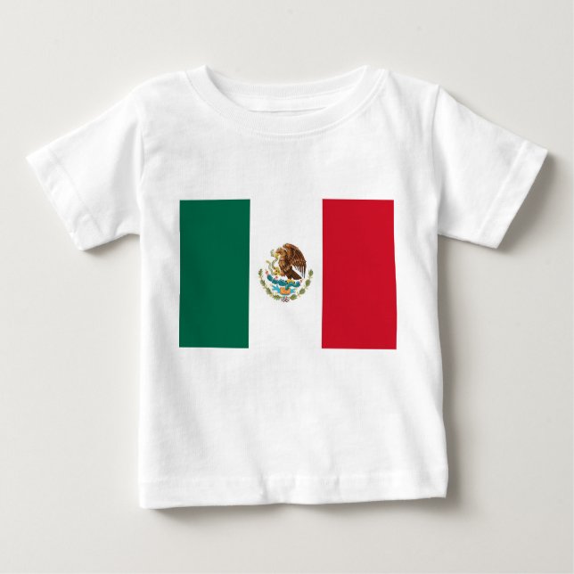 Baby T-Shirt with Flag of Mexico (Front)