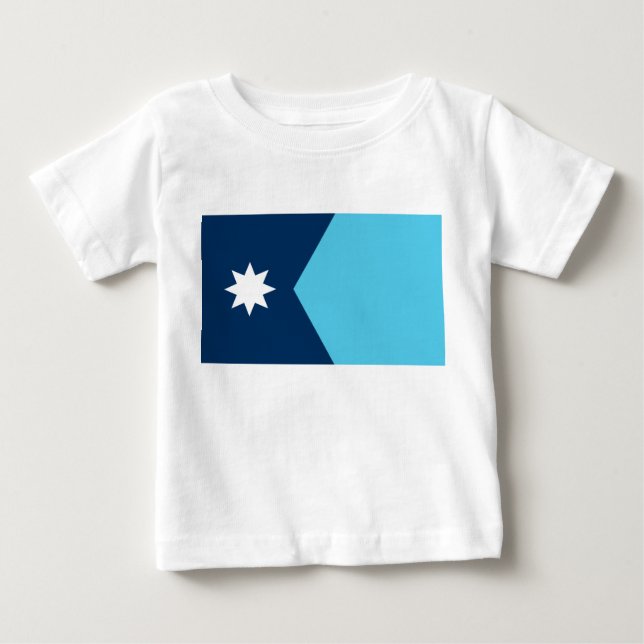 Baby T-Shirt with Flag of Minnesota, USA (Front)