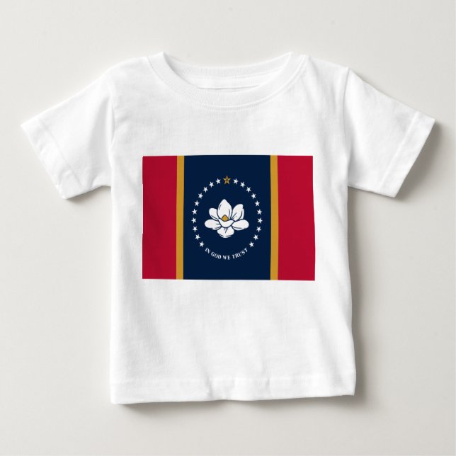 Baby T-Shirt with Flag of Mississippi (Front)