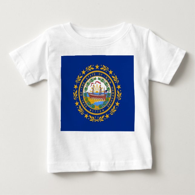 Baby T Shirt with Flag of New Hampshire (Front)