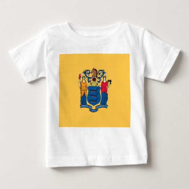 Baby T Shirt with Flag of New Jersey, U.S.A. (Front)