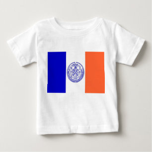 Baby T Shirt with Flag of New York, U.S.A.