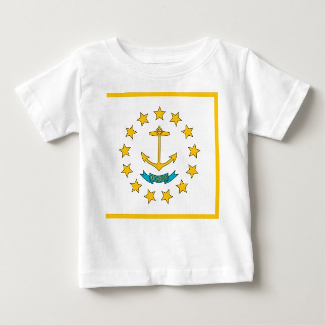 Baby T Shirt with Flag of Rhode Island (Front)