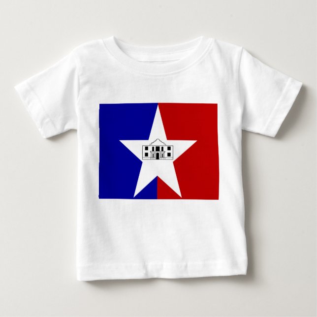 Baby T-Shirt with Flag of San Antonio, U.S.A. (Front)