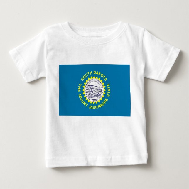 Baby T Shirt with Flag of South Dakota (Front)
