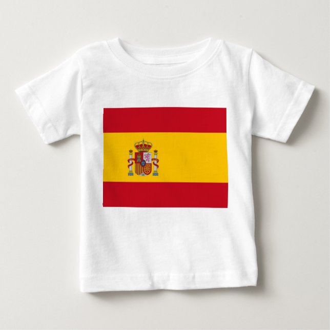 Baby T-Shirt with Flag of Spain (Front)