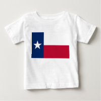 Baby T Shirt with Flag of Texas, U.S.A.