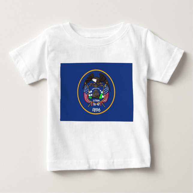 Baby T Shirt with Flag of Utah (Front)