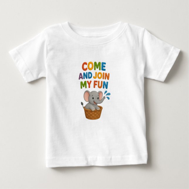 Baby T-shirt with funny Elephant (Front)
