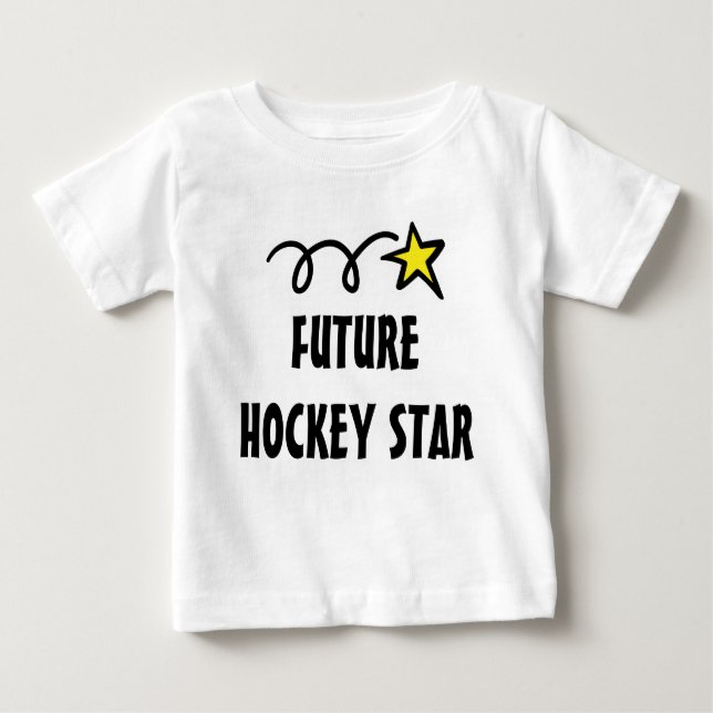 Baby t-shirt with funny quote - Future hockey star (Front)
