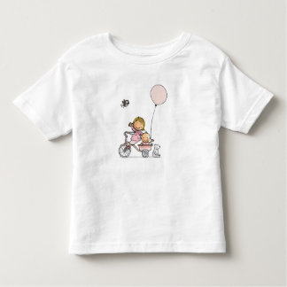 Baby t-shirt with little children on tricycle