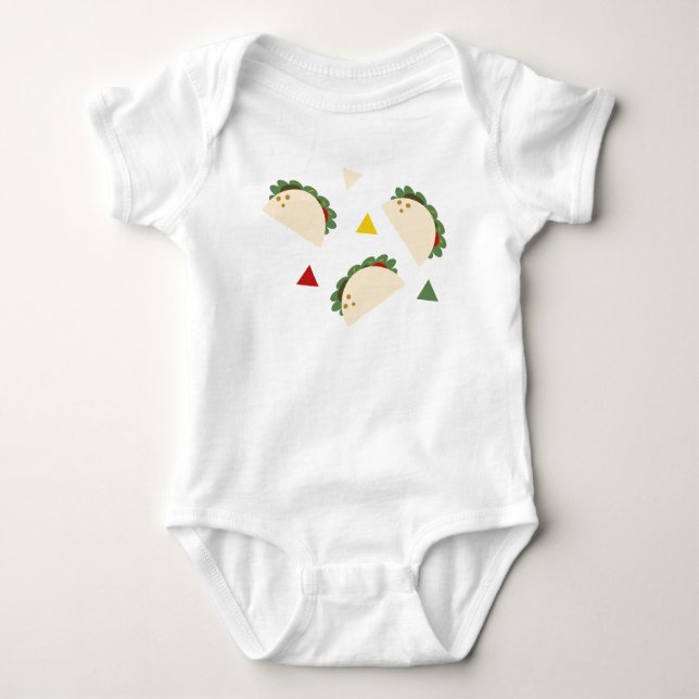 Baby Taco Party Personalised Fiesta Tacos Baby Bodysuit (Front)
