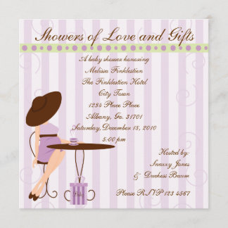 Baby Tea in Purple Invitation