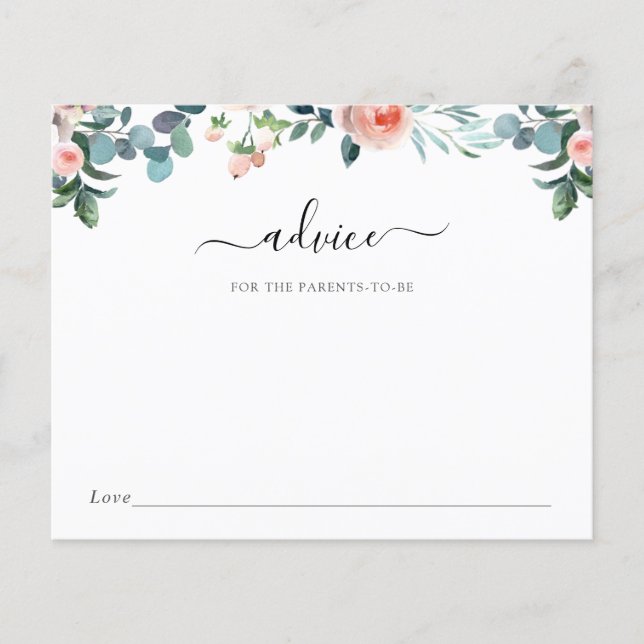 Baby Tea Shower Advice for the Parents-to-Be (Front)