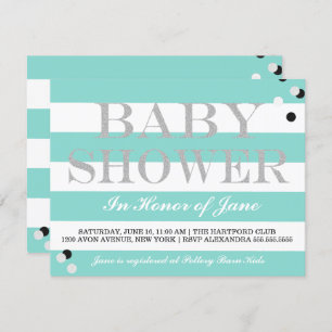 Baby Teal Blue Tiara Shower Sprinkle Party Invitation