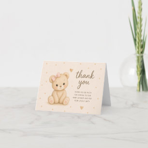 Baby Teddy Bear Baby Shower Thank You Card