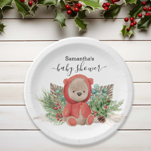 Baby Teddy Bear Christmas  Boho Bouquet  Paper Plate