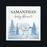 Baby Teddy Bear Christmas Winter Blue Napkin<br><div class="desc">This design may be personalised in the area provided by changing the photo and/or text. Or it can be customised by clicking Personalise this Template and then choosing the click to customise further option and delete or change the colour of the background, add text, change the text colour or style,...</div>
