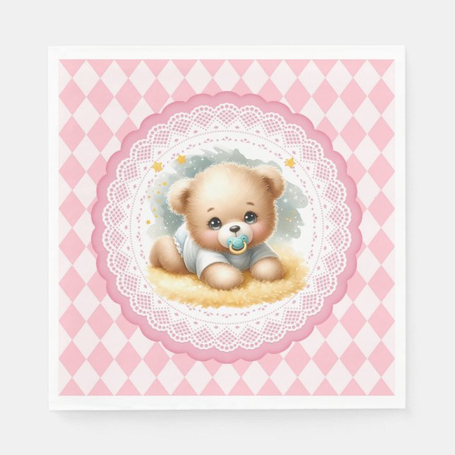 Baby Teddy Bear Napkin (Front)