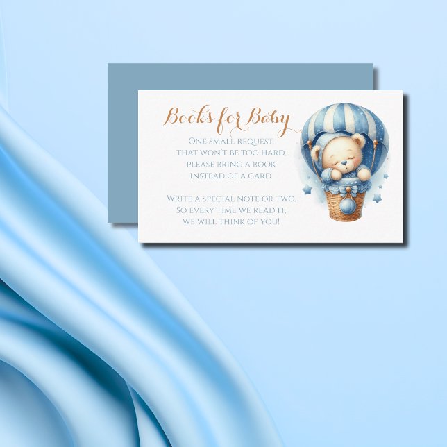 Baby Teddy Blue Air Balloon Books for Baby Enclosure Card (Creator Uploaded)