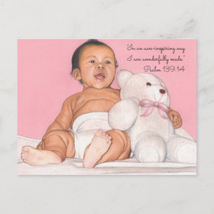 Baby & Teddy ~ Wonderfully Made Postcard Print
