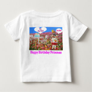 baby tee. Happy Birthday Princess. red panda lit T-Shirt