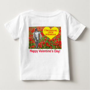 baby tee. Happy Valentine's Day. black lab/tin T-Shirt