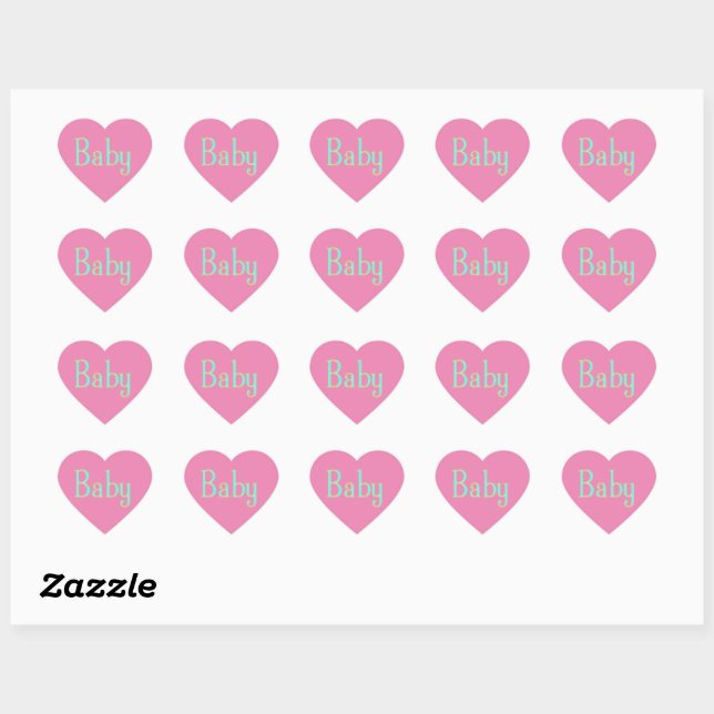 Baby Text Heart Shaped Heart Sticker (Sheet)