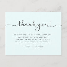Baby thank you card, birthday thank you Postcard