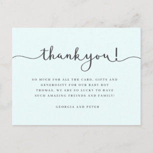 Baby thank you card, birthday thank you Postcard