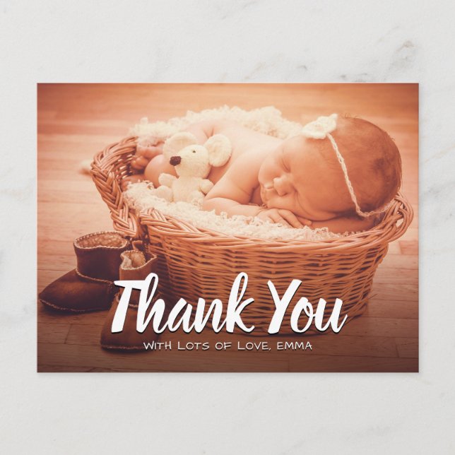 Baby Thank You Custom Photo Postcard (Front)