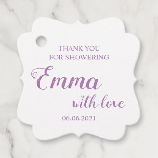 Baby Thank You For Showering Baby Shower Favour Tags