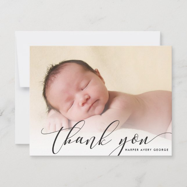 BABY THANK YOU modern luxe callligraphy black (Front)