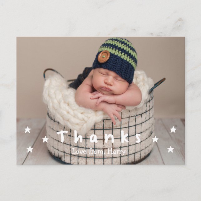 Baby Thank You Photo Postcards (Front)