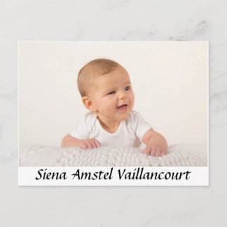 Baby Thank you postcard