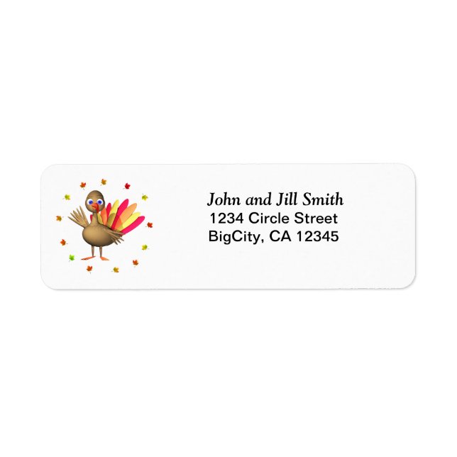 Baby Thanksgiving Turkey Return Address Label (Front)