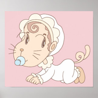 Baby that looks like a cat. poster