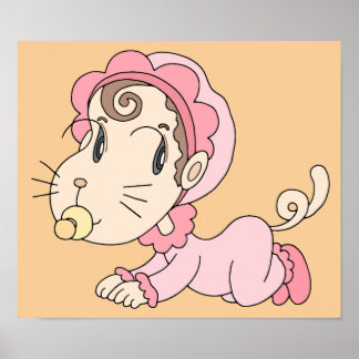 Baby that looks like a cat. poster