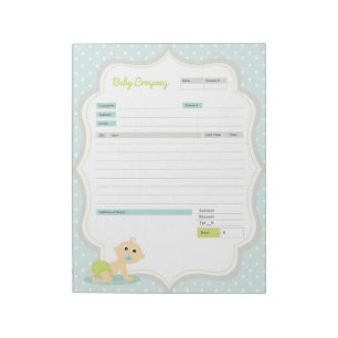 Baby Theme Order Form and Invoice Notepad
