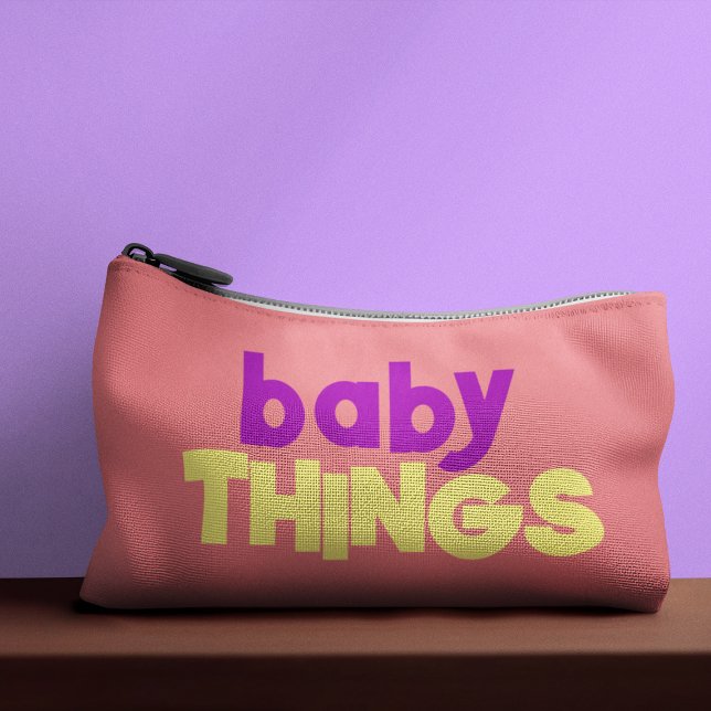 Baby Things Stuff Bold Typography Colourful Stylis Accessory Pouch (Creator Uploaded)
