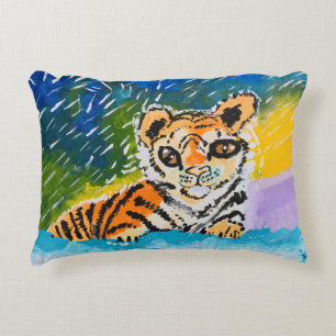 Baby Tiger "Art by Kids" Decorative Cushion